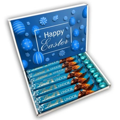 Lindt Lindor Salted Caramel Schokoriegel Mini Eier Ostern Geschenkbox Korb - Bild 1 von 3