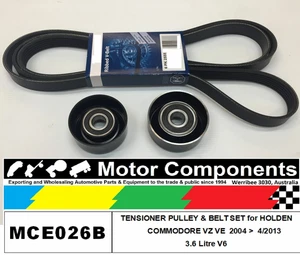 HOLDEN COMMODORE VZ VE METAL PULLEY UPGRADE KIT & BELTS for 3.6 Litre V6 04>13 - Picture 1 of 5