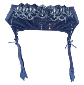 Fredericks of Hollywood Womens Medium Garter Belt Blue 4417 - Picture 1 of 7