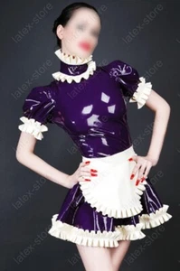 306b Látex Goma Goma Sirvienta Uniforme Vestido Delantal Personalizado Sexy 0.4mm - Imagen 1 de 5