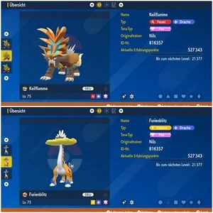 Shiny Keilflamme&Furienblitz/6IV /Lv 75/ NatDex| Pokemon Karmesin/Purpur - Bild 1 von 9