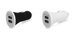 HyperGear Dual USB 2.4A Rubberized Vehicle Charger Gen-2 w Sleek Compact Design - Picture 1 of 5