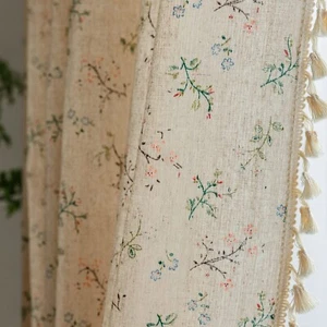 ENJOYBRIDAL Floral Farmhouse Curtains Semi-Blackout Living Room Drapes 96 Inc... - Picture 1 of 8
