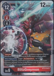 DIGIMON TCG - BLITZGREYMON - SUPER RARE - BT3-018 NM+ - Picture 1 of 1