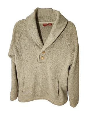 Chaqueta Pullover Eastern Mountain Sport Para Mujer Cuello Capucha 2 Botones Gris Tweed M Foto 1 de 4
