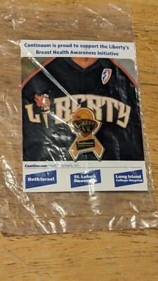 New Sealed New York Liberty WNBA Breast Health Awareness Promo Pin - Image 1 of 3