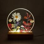 Night lamp made of epoxy resin with dry flowers. Night lamp Lamp