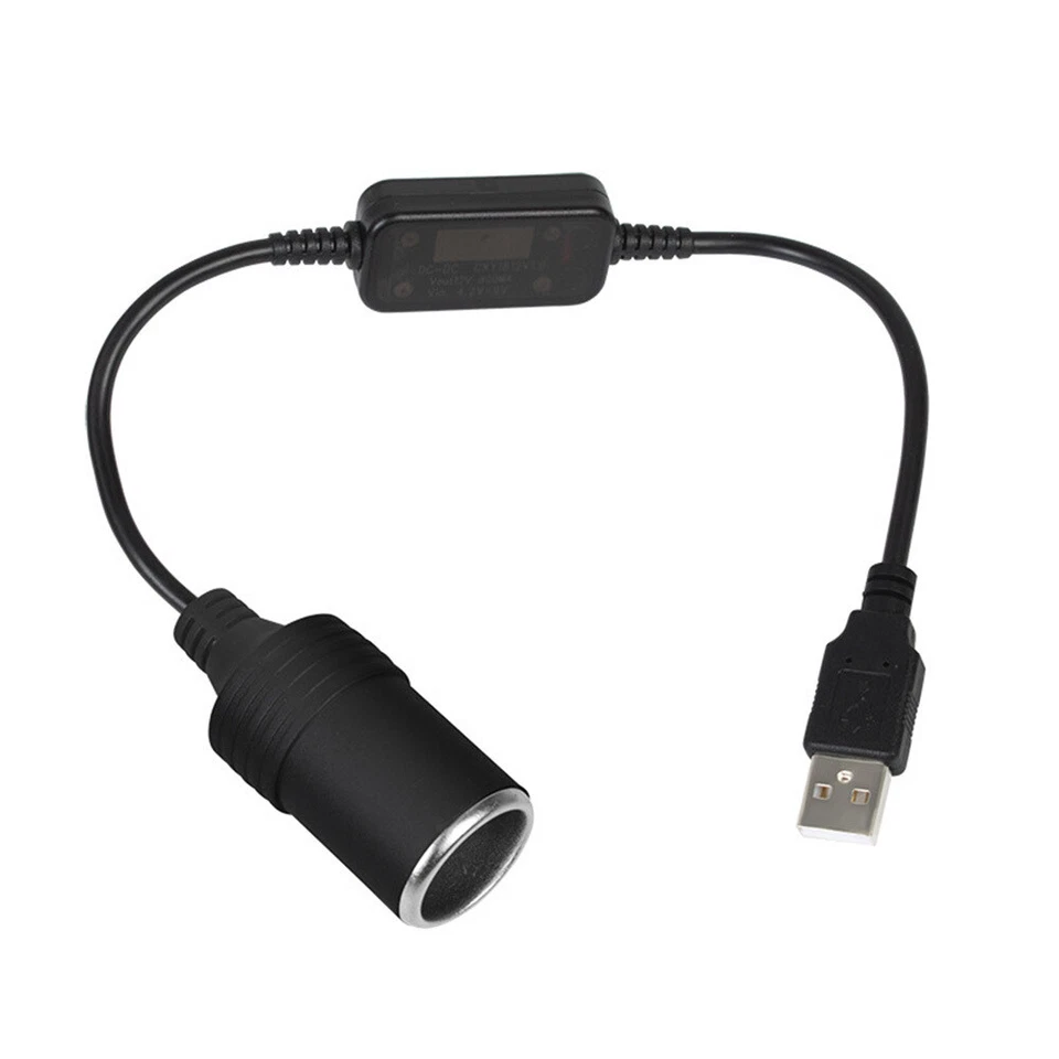 1PCS USB To 12V Car Lighter Female Socket Converter Adapter Cable Connector - Image 1 of 1