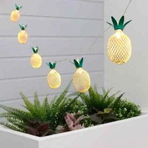 Solar Pineapple Lantern LED String Lights 2m 10 Piece Eco Friendly Garden Decor - Picture 1 of 4