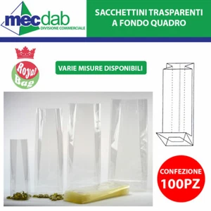 Sacchetti a Fondo Quadro per Alimenti Buste Trasparenti in Cellophane - Foto 1 di 4