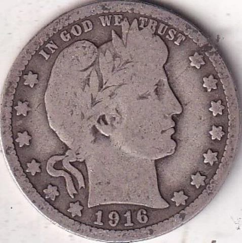 1916-D SILVER Barber Quarter - VG - #279 - BEAUTIFUL COLOR - BEAUTIFUL COIN Cover