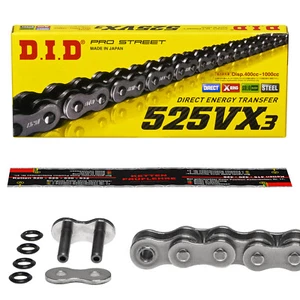 Catena DID 525 VX3 128 anelli aperti rivetto ACCIAIO X-anello extra rinforzato - Foto 1 di 4