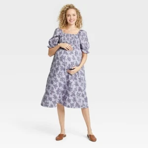 NEW The Nines by HATCH™ Elbow Sleeve Cotton Maternity Dress S - Picture 1 of 1