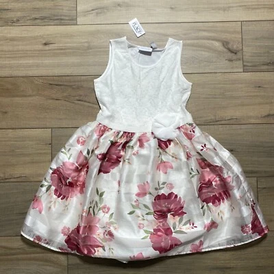 Vestido The Children’s Place Niñas Encaje y Floral Tejido Grande 10/12 Blanco Foto 1 de 4