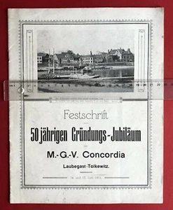 alte Festschrift 50 jährigen Gründ. Jubil. M G V Concordia Dresden 1914 ( F20072 - Bild 1 von 8