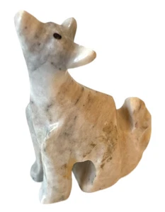 Carved Stone Howling Wolf Fetish Figurine - Picture 1 of 5