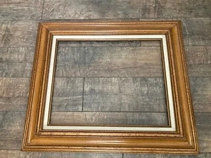 VTG MCM Ornate Wide Wood Picture Frame 24x28 Wall Art . For 16x20” *Frame Only* - Picture 1 of 10