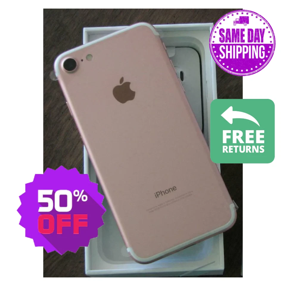 Apple iPhone 7 -32 GB 128 GB - Negro Jet/Dorado Rosa Desbloqueado Verizon At&t GSM LTE Foto 1 de 4