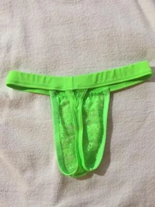 Tanga personalizada EE. UU. para hombre s m L o xl encaje cintura ancha frontal transparente hecho a mano - Imagen 1 de 2