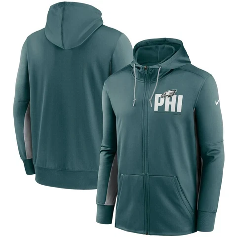 Philadelphia Eagles NFL Men's Nike Green/Gray Mascot Full Zip Hoodie Small / NWT Cover
