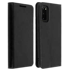 Case Galaxy S20 Folio Real Leather Card Holder Video - Black - Picture 1 of 5