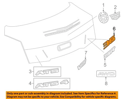 GM OEM 16-19 ATS,CT6,CTS,XTS Trunk Lid Exterior Trim-Nameplate 23273492 Foto 1 de 2