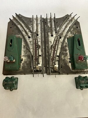 American Flyer #4468 Wide/O Gauge Manual Switches - L & R - Bulbs light - Image 1 of 2