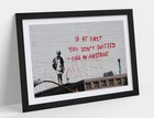 BANKSY GRAFFITI CALL AN AIRSTRIKE HOME DECOR FRAMED ART POSTER PRINT 4 SIZES