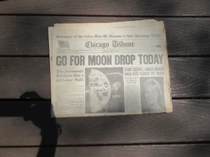 July 20 1969 Chicago Tribune Newspaper Apollo 11 Neil Armstrong Ted Kennedy - Picture 1 of 3