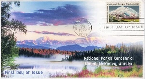 AO-1454, 1972, Nationalparks Centennial, Zusatzsiegel, Abdeckung für den ersten Tag, Halterung - Bild 1 von 1