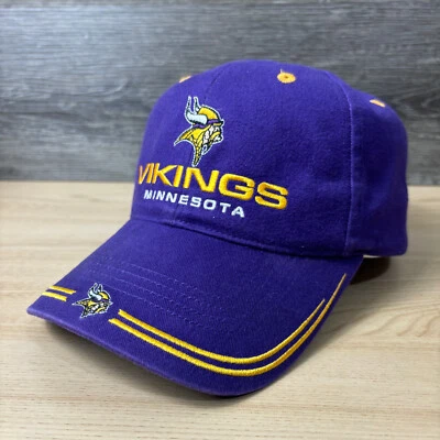 Vintage Minnesota Vikings Hat Cap Strap Back Purple NFL Football Adjustable - Image 1 of 4