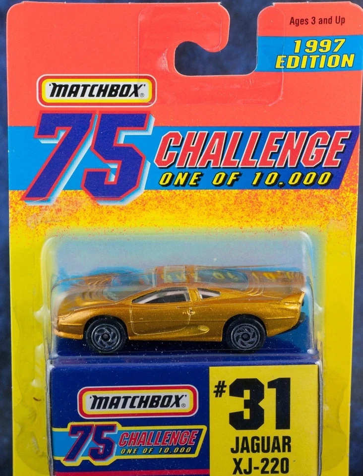Matchbox MB 31 Jaguar XJ-220 Gold Challenge 1997 New On Card — 第 1/1 张图片
