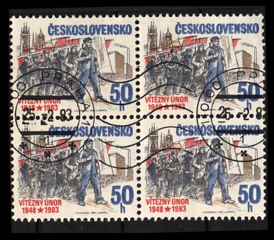 Checoslovaquia 1983 Mi CS 2703 BLOQUE DE 4 35 Aniversario de Victorious February Foto 1 de 2