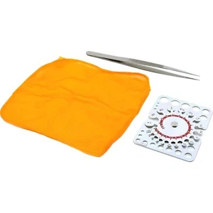 Diamond Carat Gauge Jewelry Polishing Cloth & Tweezers Jewelers Tool Kit 3Pcs - Picture 1 of 5