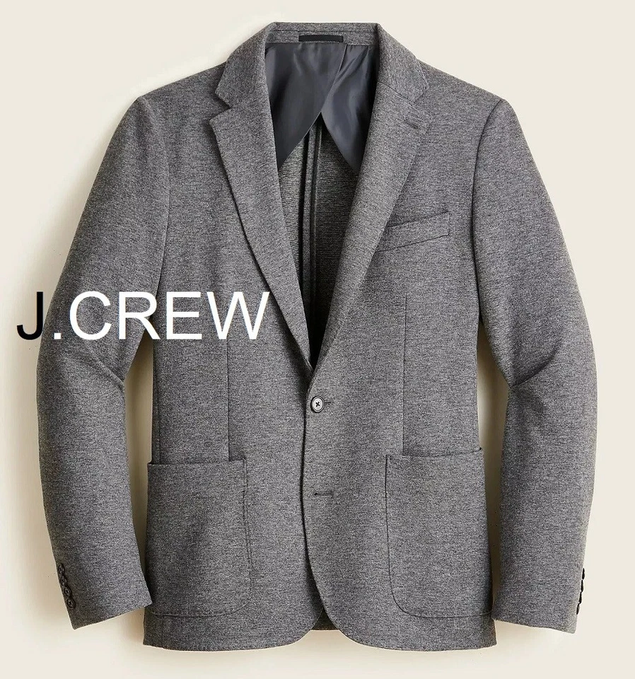 J.CREW Slim-fit knit suit jacket in wool-cotton blend XL Dark Navy AX264