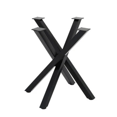 Steel Dining Coffee Table Leg Cross Support Feet Round/Rectangle Desk Metal Base - Image 1 of 4