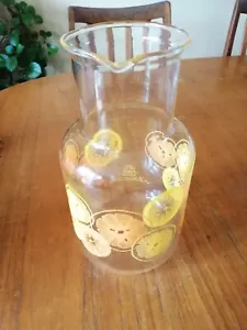 Vintage 2 Qt Pyrex Glass Juice Pitcher Carafe w/ Lid (3520) - Lemons & Oranges - Picture 1 of 6