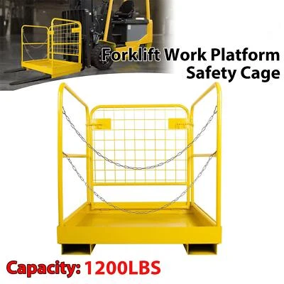 Forklift Safety Cage Work Platform Basket 36x36 Construction 1200lbs for Aerial - Image 1 of 4