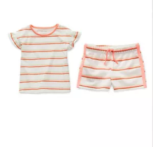 2pc OKIE DOKIE Little Girls Short Sleeve T-Shirt & Pull-on-Short Size 5 - Picture 1 of 6