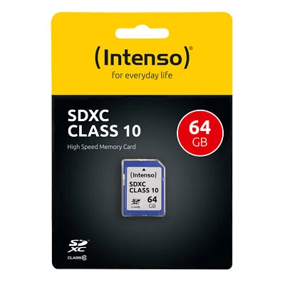 SDXC-Card INTENSO, Speicherkarte, 64GB, Class 10 - Bild 1 von 2