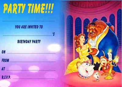 Pack of 10 Beauty and the Beast Invitations With Envelopes & Banner Offer - Image 1 of 2