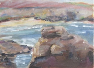 Pintura al óleo original firmada de Sunset Cliffs, Point Loma, San Diego - Imagen 1 de 9