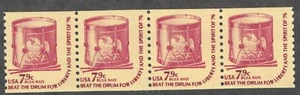 US. 1615. 7.9c. Drum. Shiny Gum. Coil Strip of 4. MNH. 1976 - Picture 1 of 1