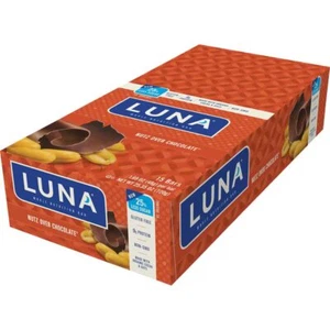 LUNA Nutz Over Chocolate Nutrition Bars 15 Count Gluten Free On The Go Snack - Picture 1 of 1
