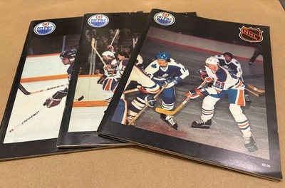 1979-80 Wayne Gretzky Edm Oilers Programa de Juego de Novato Lote de 3 - ¡Cubiertas Gretzky! Foto 1 de 4