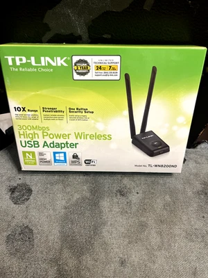 TP-LINK TL-WN8200ND 300MBPS 2.4GHZ HIGH POWER 500MW WIRELESS USB ADAPTER  - Image 1 of 3