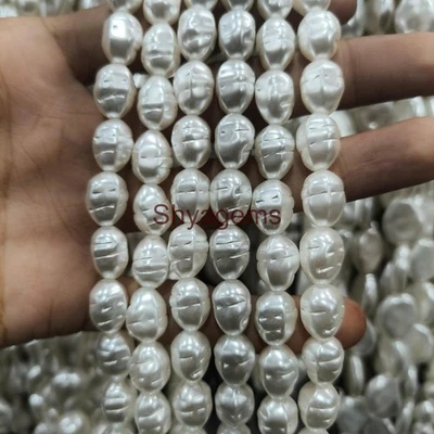 Freshwater Pearl Beads, White Pearl Beads, Pearl Necklace, Freshwater Necklace - Image 1 of 2