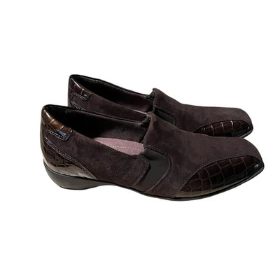 Clarks Active Air Mujer 9M Mocasines Sin Cordones Cuero Marrón Puntera Cuadrada Informal Cómodos Foto 1 de 4