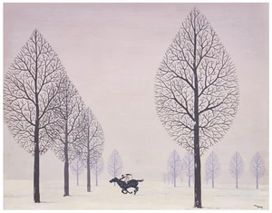 RENE MAGRITTE Surrealism Art Poster or Premium Canvas Print "Horse Rider Jockey" - Picture 1 of 1