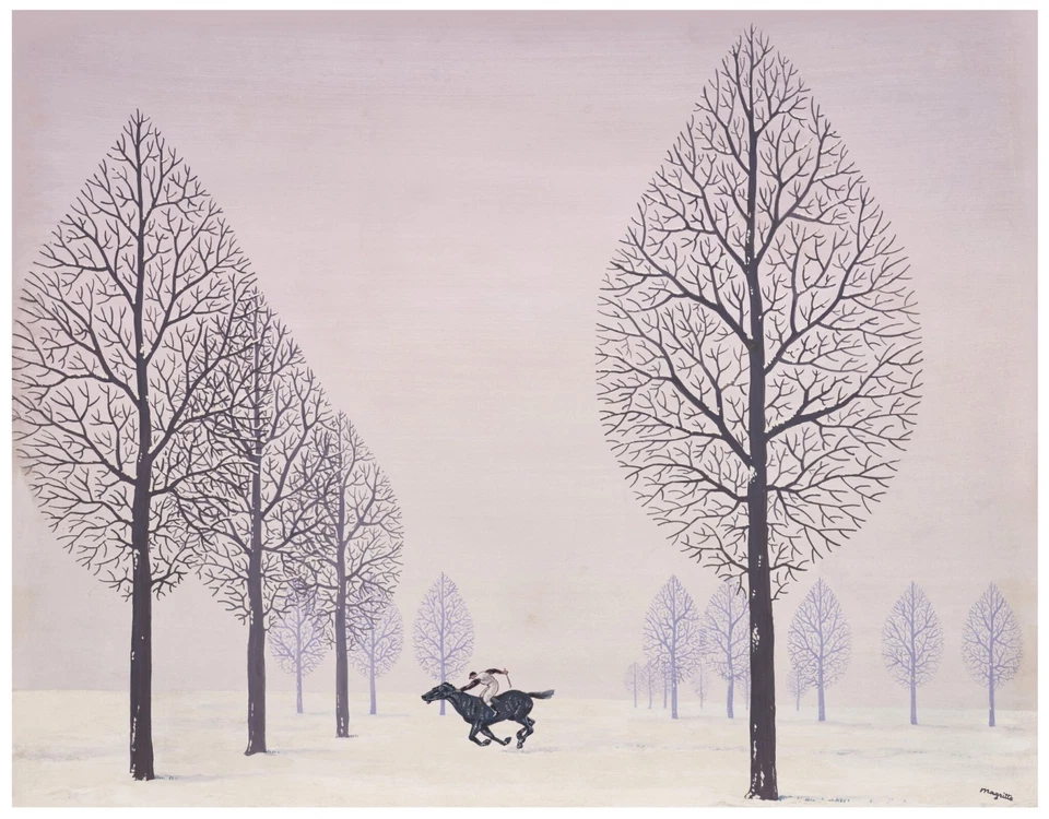 RENE MAGRITTE Surrealism Art Poster or Premium Canvas Print "Horse Rider Jockey" - Image 1 of 1